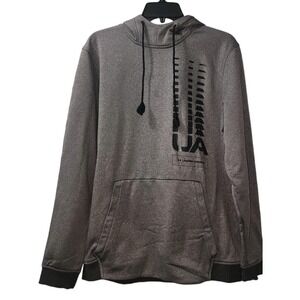 Under Armour UA ColdGear Hoodie‎ Pullover Sweatshirt Gray UA Logo Large